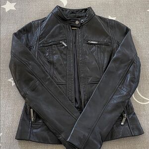 Michael Kors Black Leather Jacket size Small